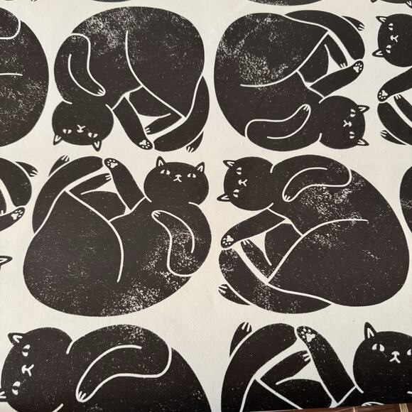 Spoonflower Wallpaper in Big and beautiful Black Cat Print 25’x2’ Vinyl - Picture 2 of 5